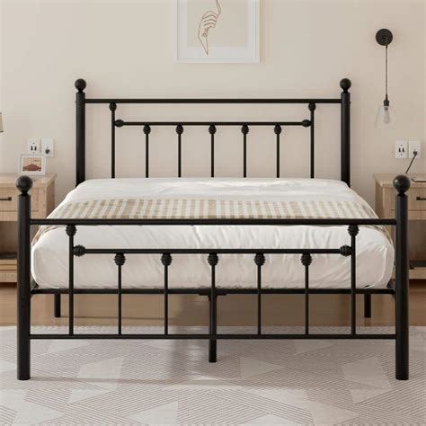 fleetfarm metal box spring queen|VECELO Queen Size Bed Frame with Headboard, Heavy.